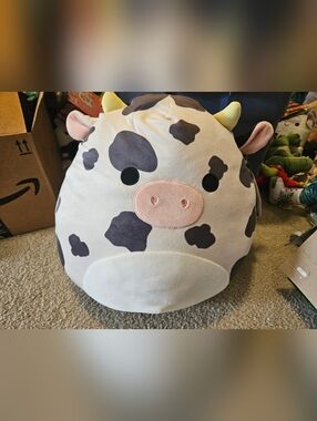 Squishmallow 16" Colin the Cow Brand New Rare Cow Squishmallow New With Tags . 